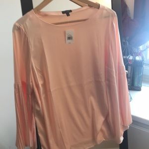 Peach satin blouse